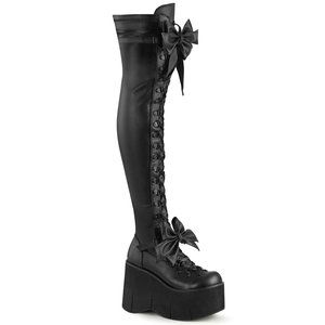 Demonia Kera-303 Black Thigh High Goth Boots